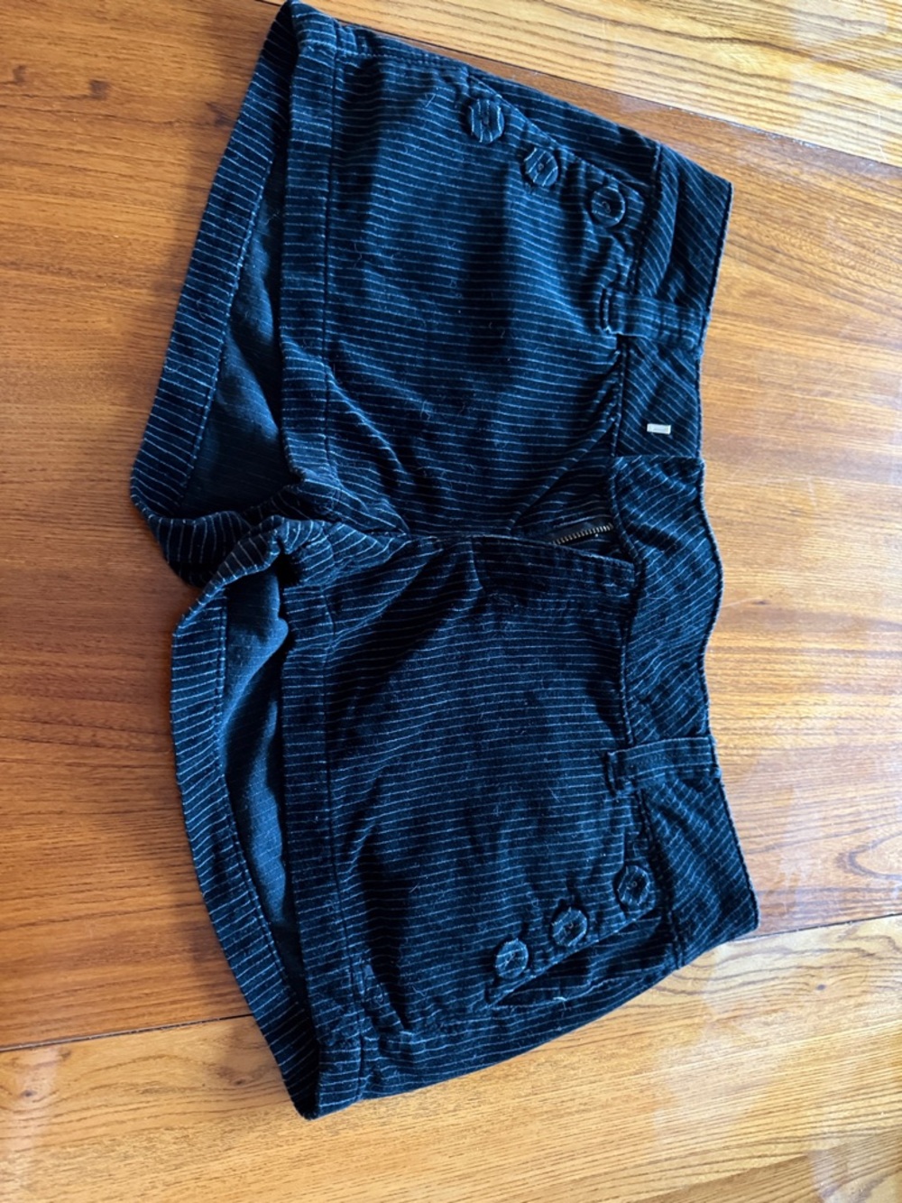 O'Neill Black Pinstriped Velvet Shorts